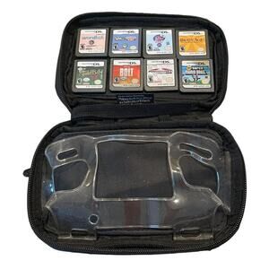 Nintendo DS Lot 8 Games Soft Shell Case and Cartridges Travel‎ Storage Zippered